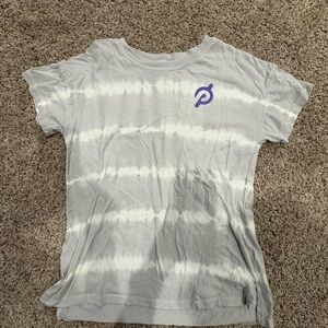 Peleton Gray and White Tie-Dye T-Shirt